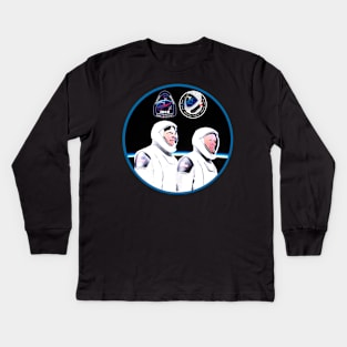 Spacex NASA Demo-2 DM-2 Crew Dragon spacecraft Hurley Behnken Kids Long Sleeve T-Shirt